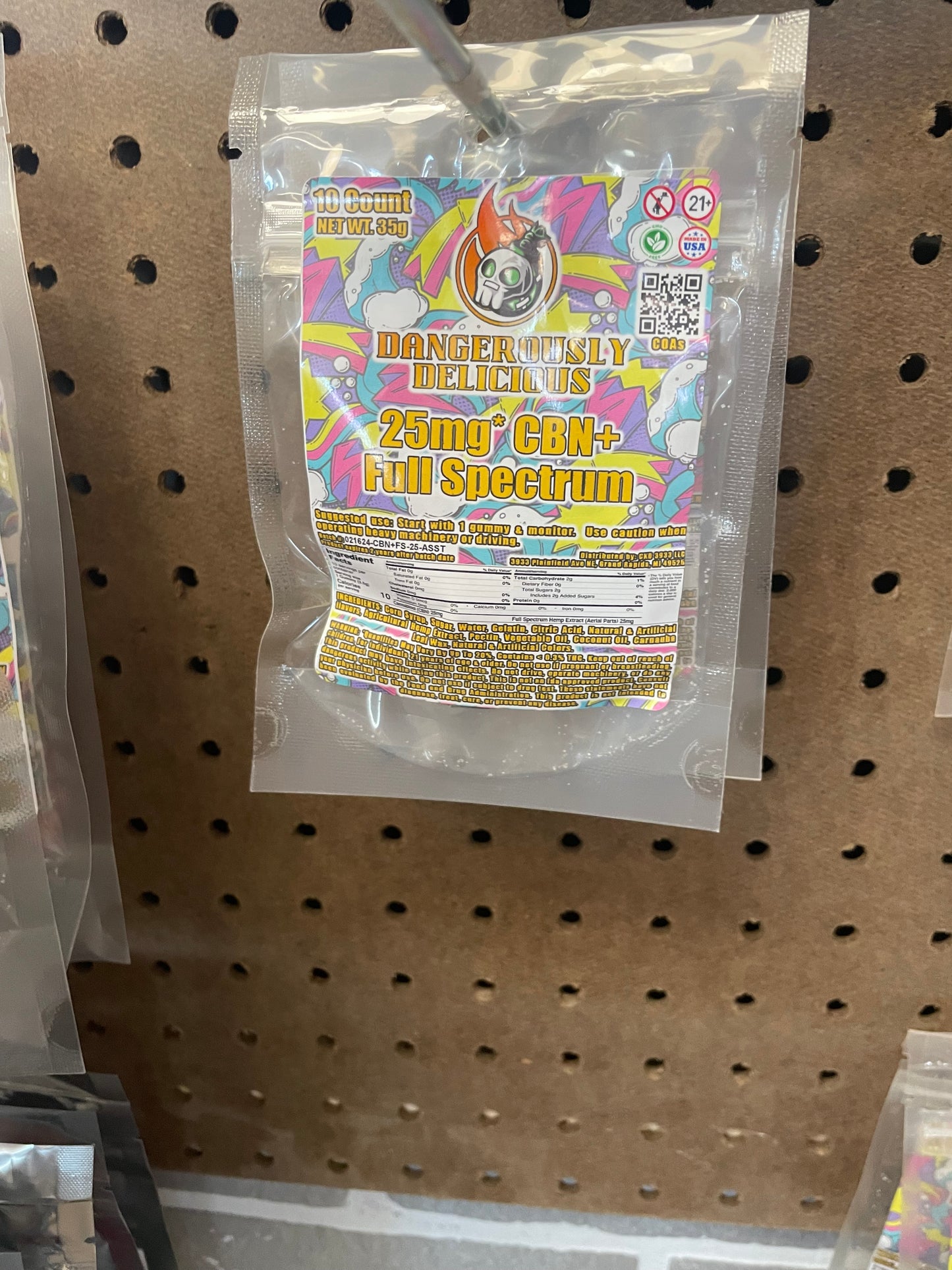 Dangerously Delicious - 25mg CBN + Full Spectrum CBD Gummy 10ct Package