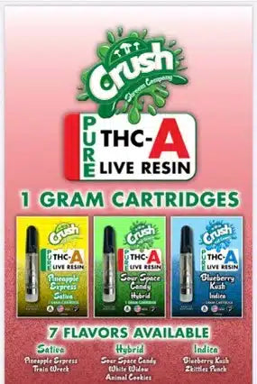 Crush PURE THCA Live Resin - 1 gram Cartridges